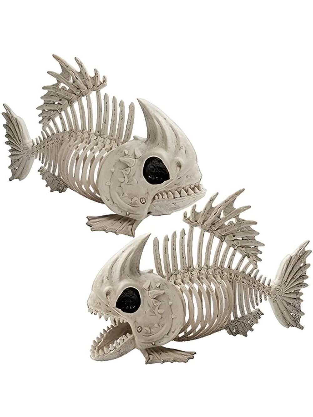 2 PCS 9.5 Halloween Posable Fish Skeleton Decor, Animal Plastic Bones